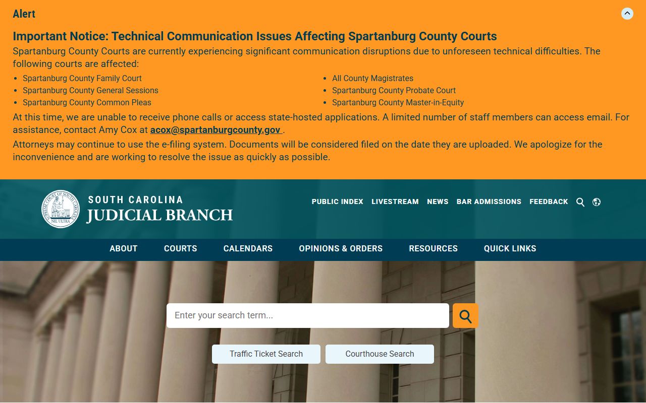 Dorchester County court records South Carolina Judicial Branch portal